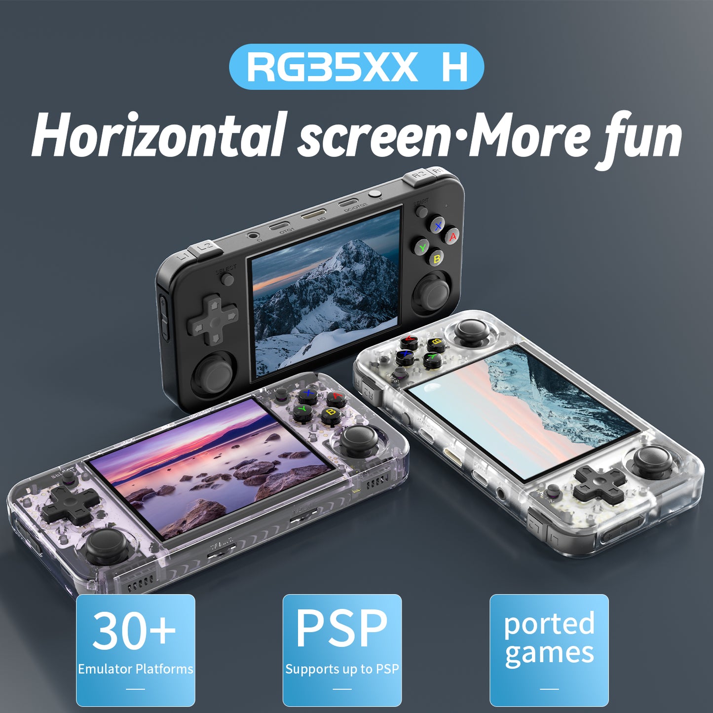 Anbernic RG35XX H Handheld Game Console 【35 Emulators & Over 18K Games Pre-installed】
