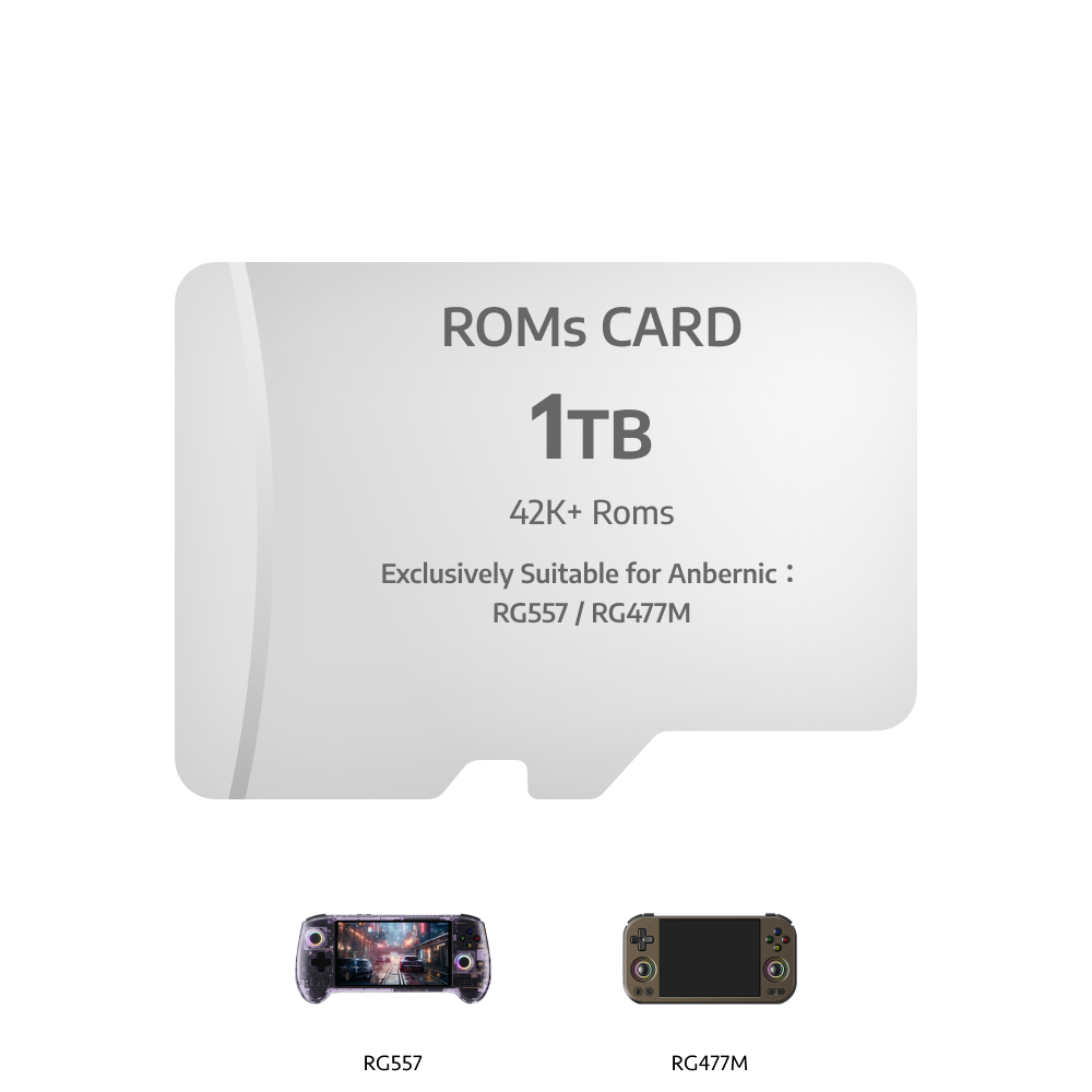 【Super Games Card】1TB Suitable for Anbernic Model: RG557/ RG477M (33 Emulators, 42K+ Games Pre-installed) PS Vita/WiiU/PS2/PSP/PS1/Gamecube/Wii/3DS, etc
