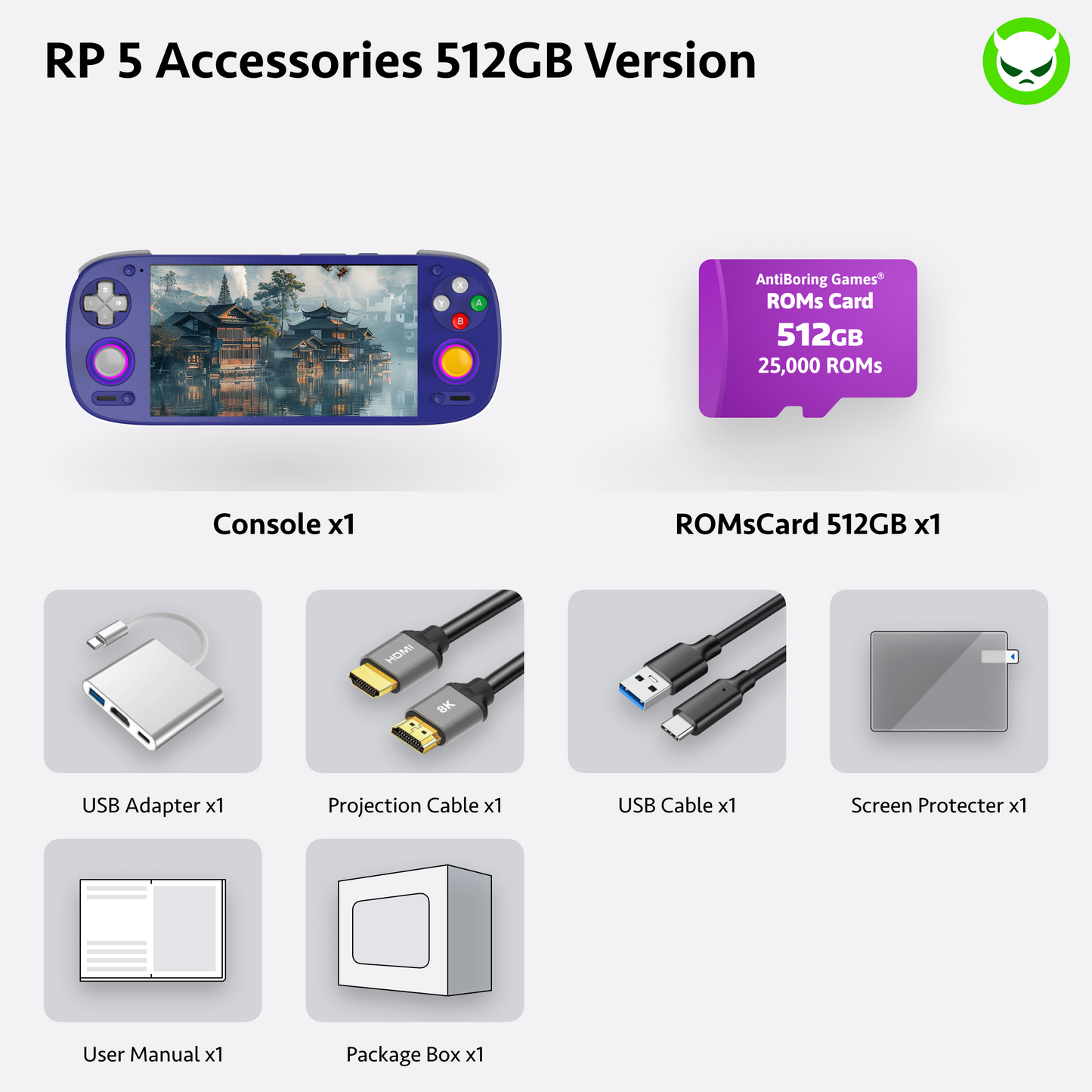 Retroid Pockect 5 Handheld【Pre-configured】Retro Game Console SD865 (34 Emulators / 25K+ Games Pre-installed)