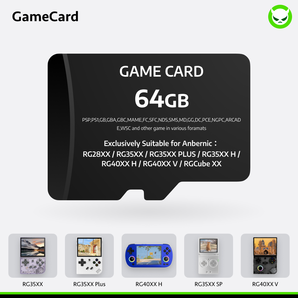 【Superb Games Cards】Suitable for All Anbernic and Powkiddy Console Compatible with ARCADE/V-ARCADE/MAME/PINAL BURN/CPS1/CPS2/CPS3/MSX/PCE/NES/GB/SNES/N64/GBC/GBA/NDS/OPEN BOR/PORTS/SMS/MD/GG/DC/NG/NGP/NGPC/PS1/PSP/PS2/WII&NGC/MAME/FC/SFC/WSC/GENESIS/NAOMI