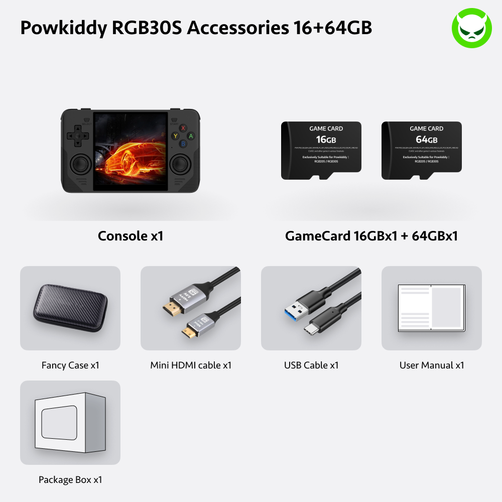 Powkiddy RGB30 Handheld Game Console 【23 Emulators & Over 21K Games Pre-installed】