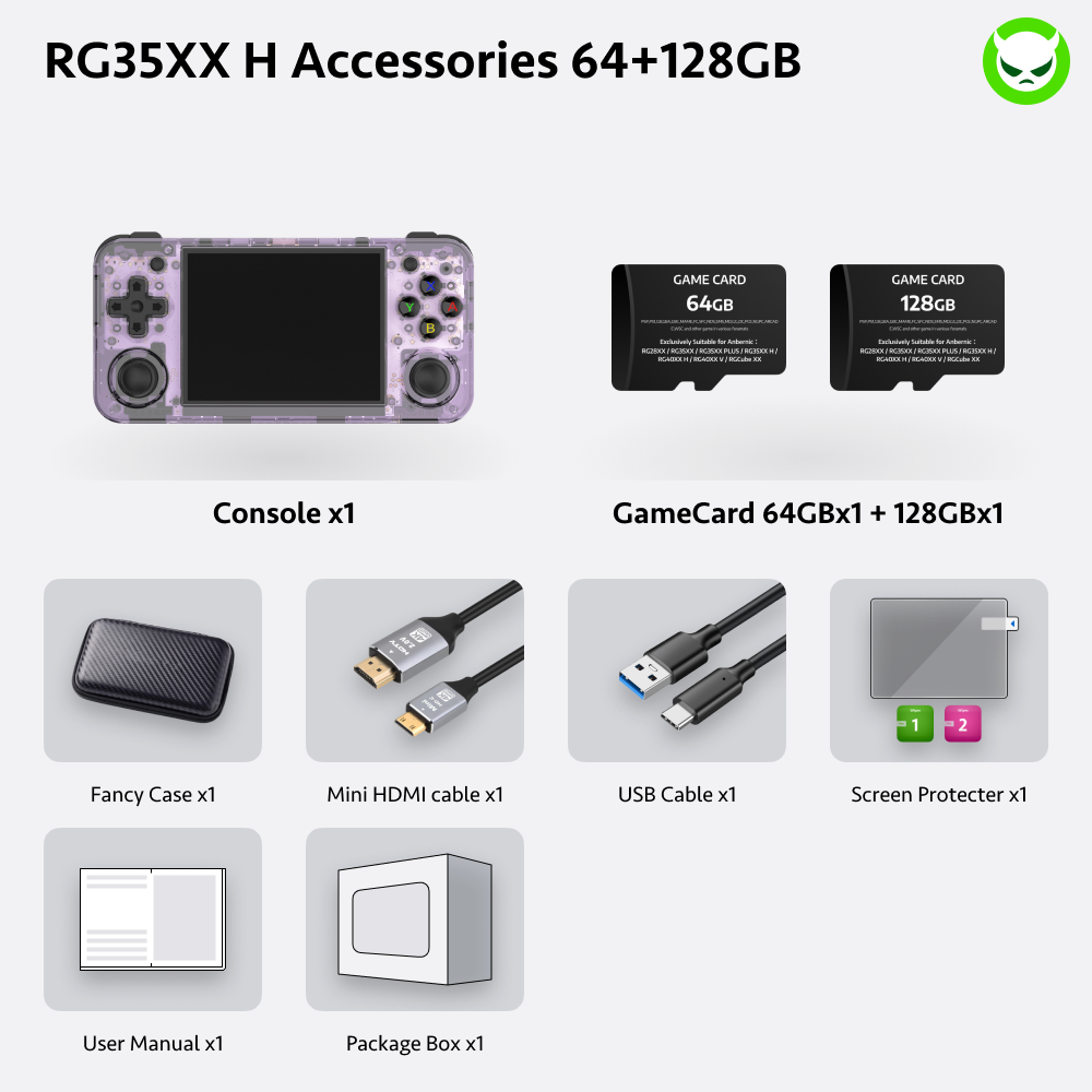 Anbernic RG35XX H Handheld Game Console 【35 Emulators & Over 18K Games Pre-installed】