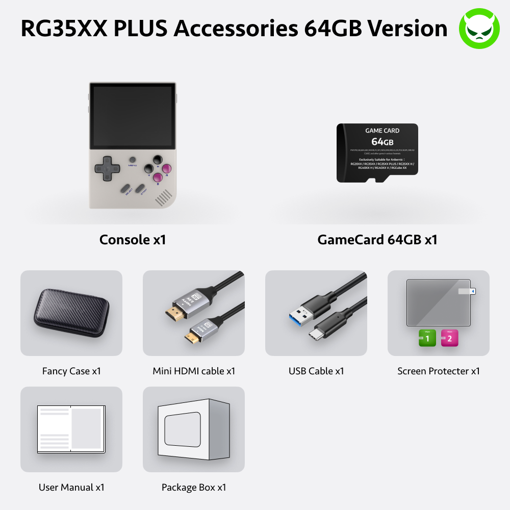 Anbernic RG35XX Plus Handheld Game Console 【35 Emulators & Over 18K Games Pre-installed】