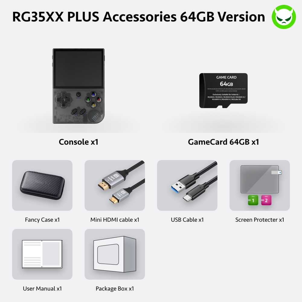 Anbernic RG35XX Plus Handheld Game Console 【35 Emulators & Over 18K Games Pre-installed】