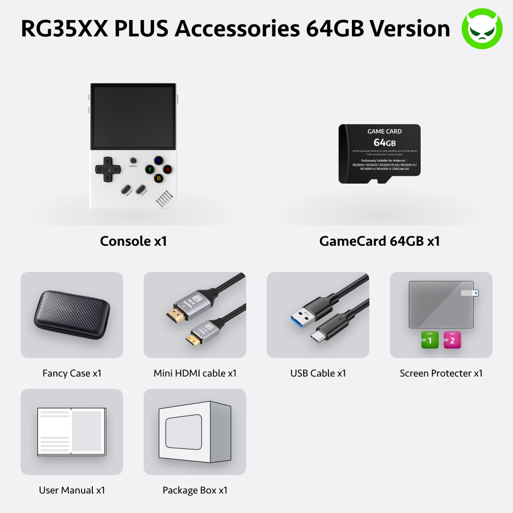 Anbernic RG35XX Plus Handheld Game Console 【35 Emulators & Over 18K Games Pre-installed】