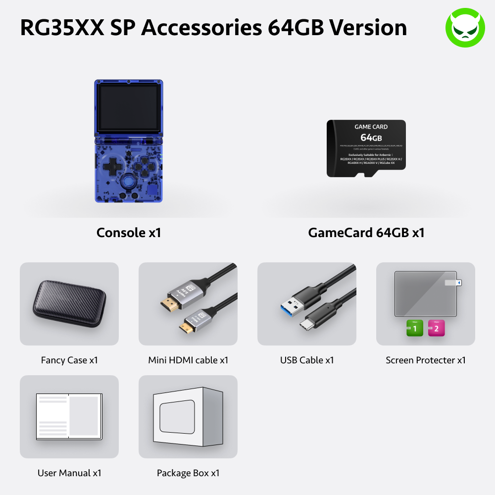 Anbernic RG35XX SP Handheld Game Console 【35 Emulators & Over 18K Games Pre-installed】