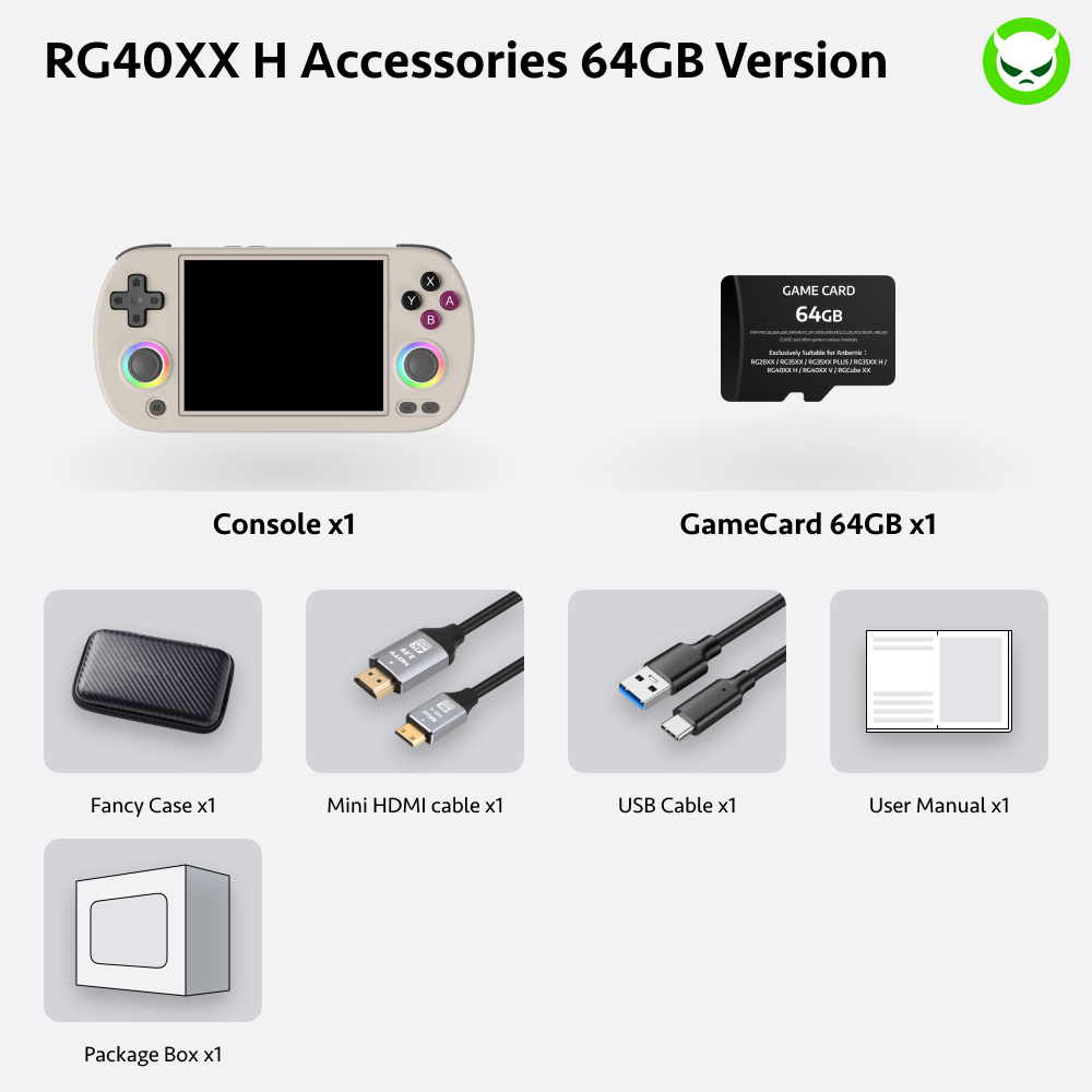Anbernic RG40XX H Handheld Game Console 【35 Emulators & Over 20K Games Pre-installed】