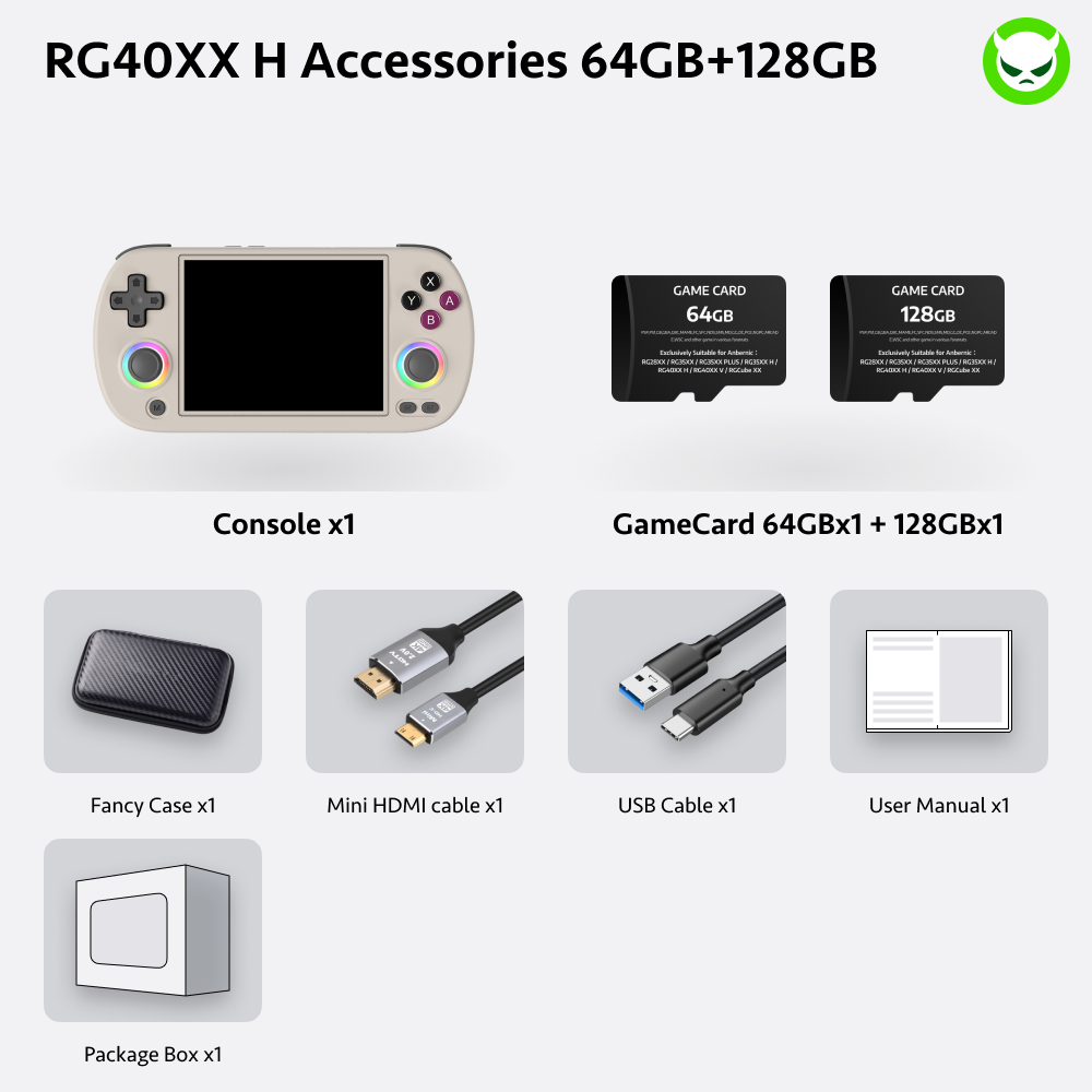 Anbernic RG40XX H Handheld Game Console 【35 Emulators & Over 20K Games Pre-installed】
