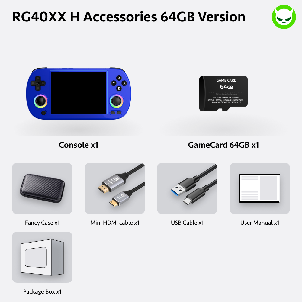 Anbernic RG40XX H Handheld Game Console 【35 Emulators & Over 20K Games Pre-installed】