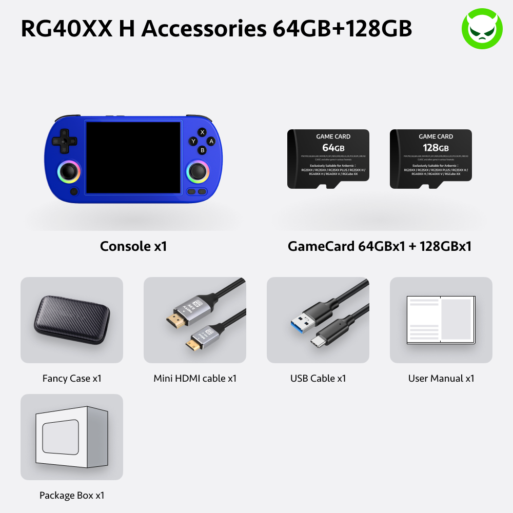 Anbernic RG40XX H Handheld Game Console 【35 Emulators & Over 20K Games Pre-installed】