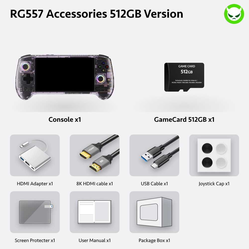 Anbernic RG557 Handheld Game Console 【33 Emulators & Over 40K Games Pre-installed】