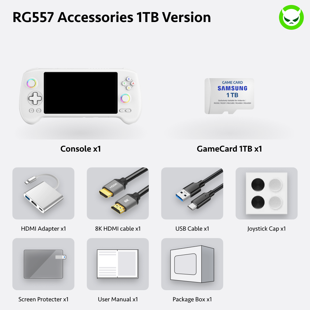 Anbernic RG557 Handheld Game Console 【33 Emulators & Over 40K Games Pre-installed】