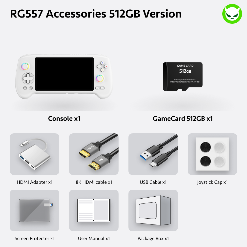 Anbernic RG557 Handheld Game Console 【33 Emulators & Over 40K Games Pre-installed】