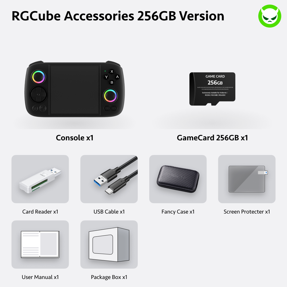 Anbernic RG Cube Handheld Game Console 【30 Emulators & Over 42K Games Pre-installed】