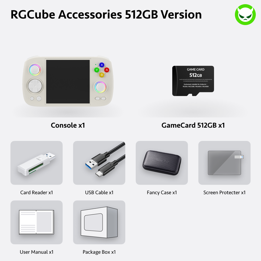 Anbernic RG Cube Handheld Game Console 【30 Emulators & Over 42K Games Pre-installed】