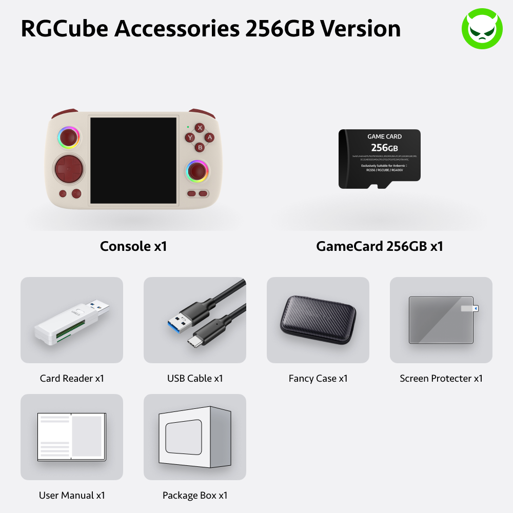 Anbernic RG Cube Handheld Game Console 【30 Emulators & Over 42K Games Pre-installed】