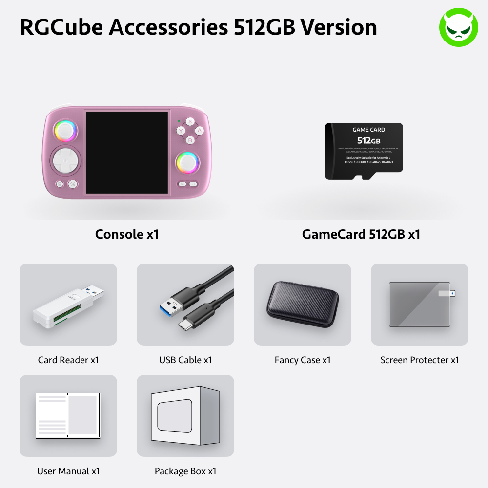 Anbernic RG Cube Handheld Game Console 【30 Emulators & Over 42K Games Pre-installed】