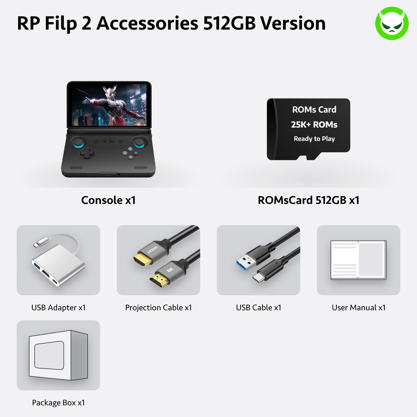 Retroid Pocket Flip 2 Handheld【Pre-configured】Retro Game Console SD865 (34 Emulators / 25K+ Games Pre-installed)