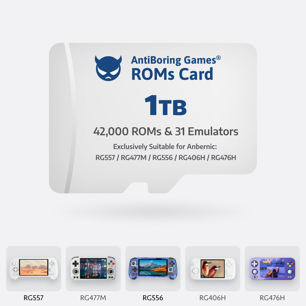 【Superb ROMs Card】1TB Suitable for Anbernic Models: RG557 / RG477M / RG556 / RG406V / RG406H / RGCube(33 Emulators, 42K+ Games Pre-installed) /WiiU/PS2/PSP/PS1/Gamecube/Wii/3DS, etc