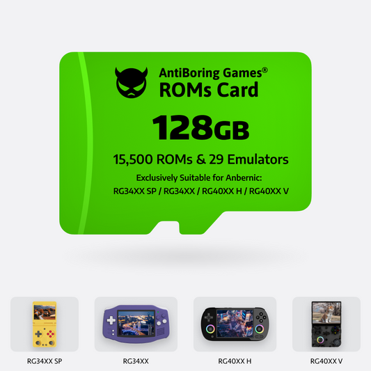 【Superb Games Cards】128GB Exclusively Compatible with Anbernic : RG 34XX SP / RG 35XX Pro / 40XX V  15500 Games & 29 Emulators Pre-installed