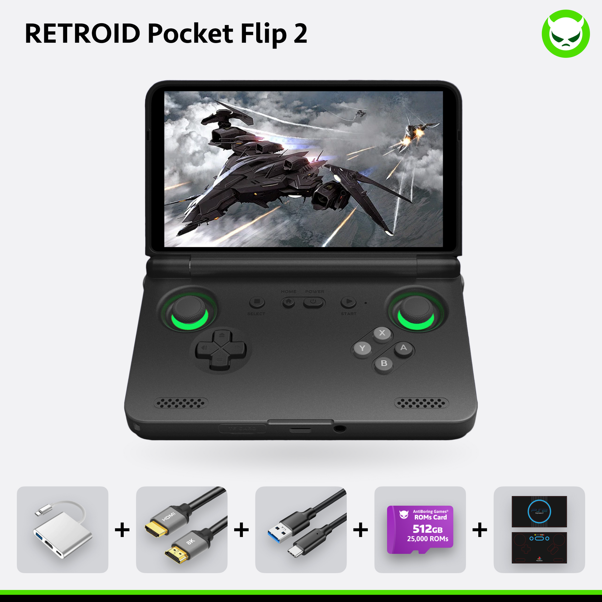 Retroid Pocket Flip 2 Handheld【Pre-configured】Retro Game Console Retroid Pocket Flip 2 Handheld【Pre-configured】Retro Game Console