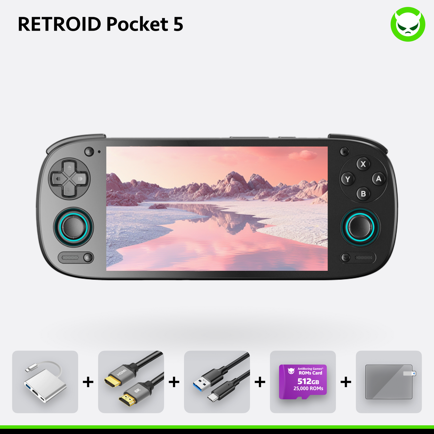Retroid Pockect 5 Handheld【Pre-configured】Retro Game Console SD865 (34 Emulators / 25K+ Games Pre-installed)