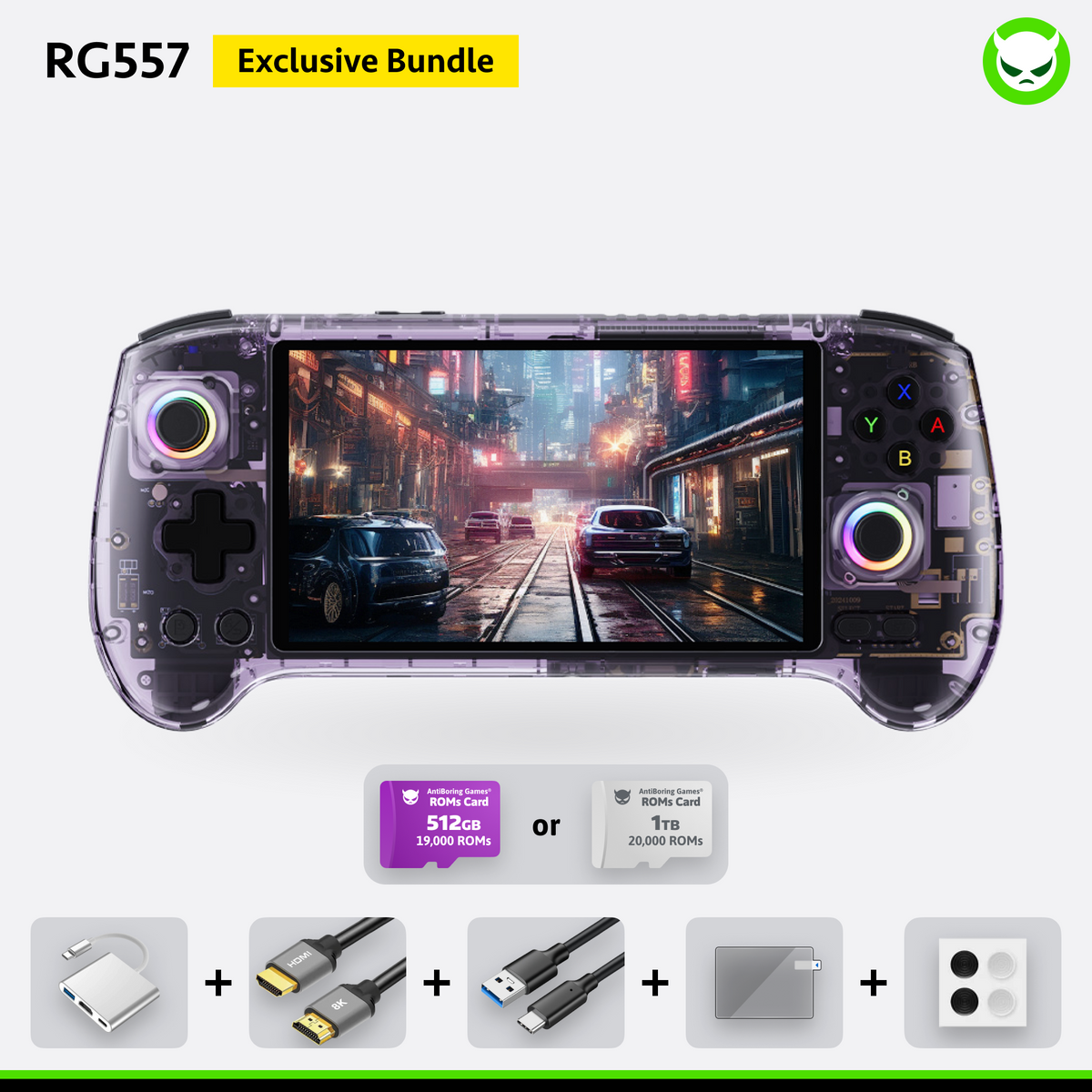 ANBERNIC RG557 Handheld Game Console 5.48'' AMOLED Android 14 5500mAH Bluetooth 5.3 Portable Video Game Player Dimensity 8300 - 44