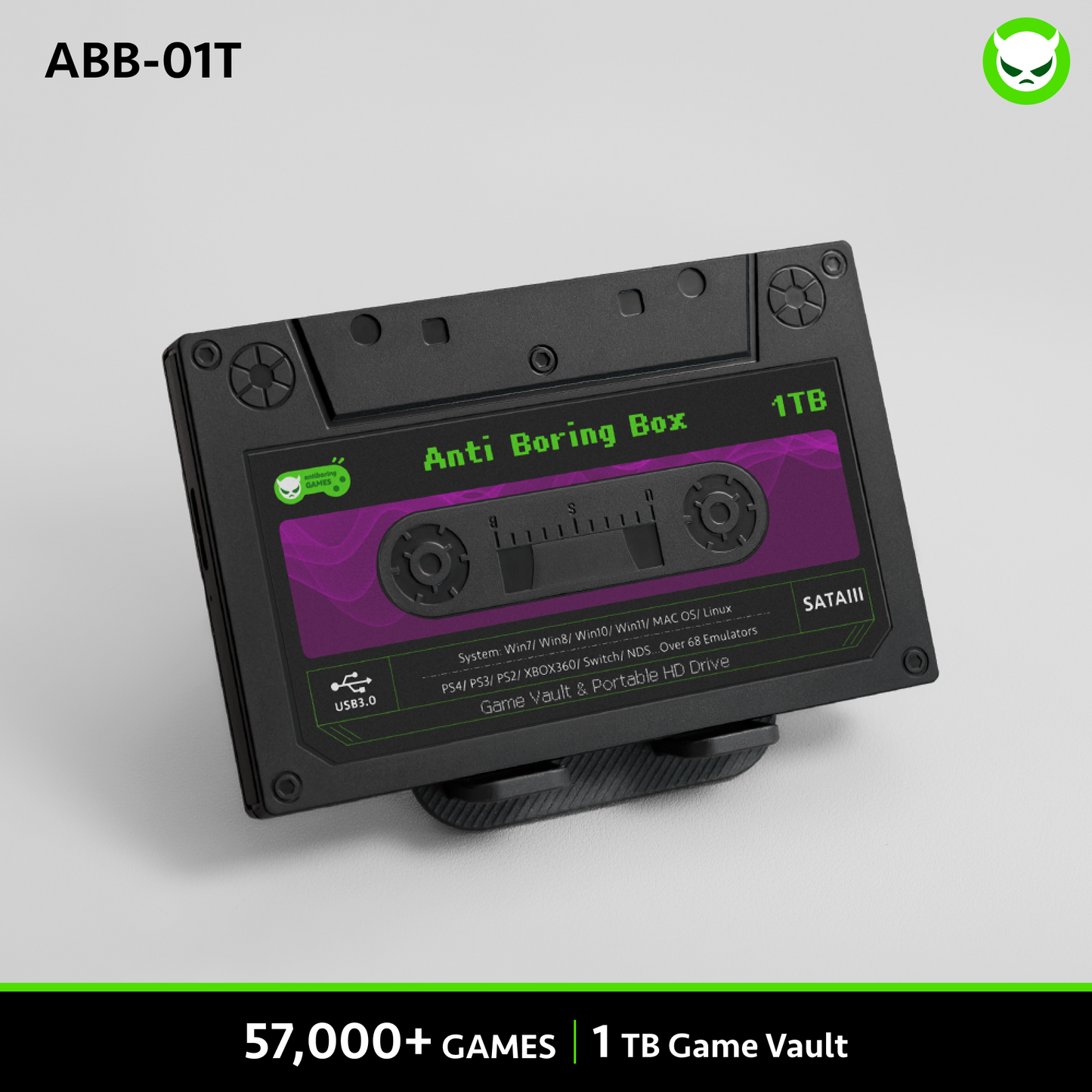 Anti Boring Box Game Vault Hard Disk Drive【Buy 1 Get 1 Programmable Wireless Game Controller+1 USB-B Cable+ 1 USB-C Cable + 2 Stickers】【70000 for 2TB】【57000 for 1TB】Switch / PS4 / PS3 / XBOX360 / 3DS, etc Games Collections Ready to Play Gift Package