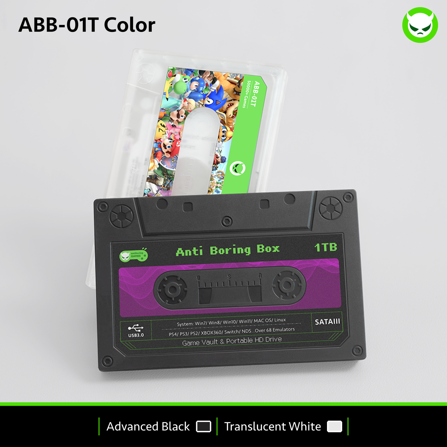 Anti Boring Box Game Vault Hard Disk Drive【Buy 1 Get 1 Programmable Wireless Game Controller+1 USB-B Cable+ 1 USB-C Cable + 2 Stickers】【70000 for 2TB】【57000 for 1TB】Switch / PS4 / PS3 / XBOX360 / 3DS, etc Games Collections Ready to Play Gift Package