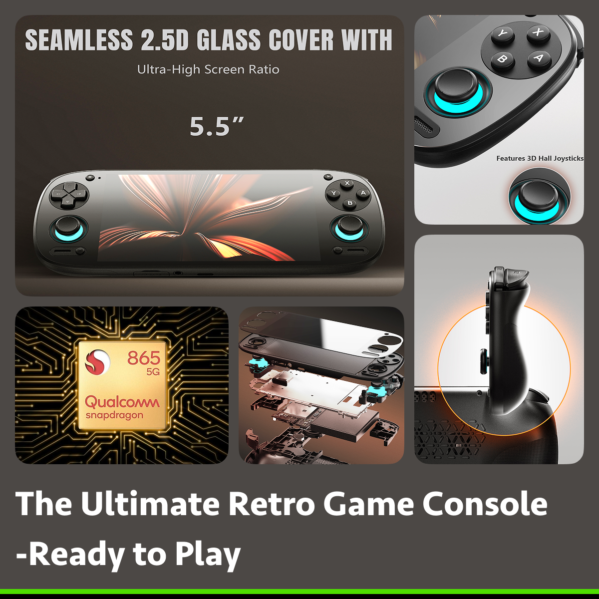 Retroid Pockect 5 Handheld【Pre-configured】Retro Game Console SD865 (34 Emulators / 25K+ Games Pre-installed)