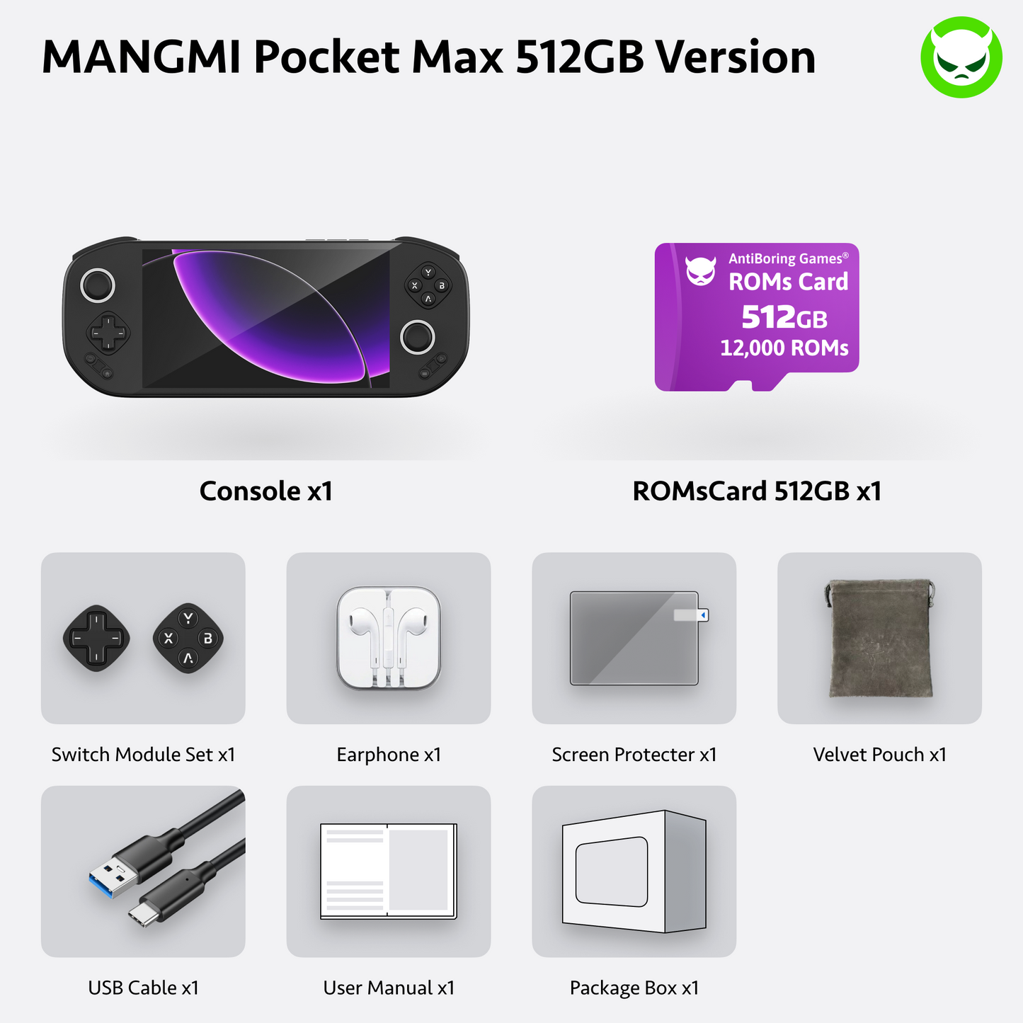 MANGMI Pocket Max【Vorkonfiguriert】Retro-Spielkonsole SD865