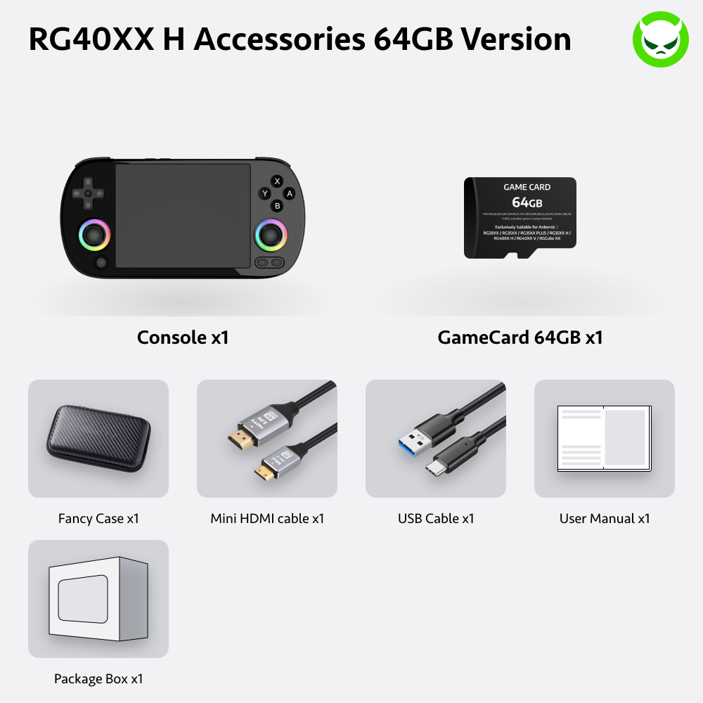 Anbernic RG40XX H Handheld Game Console 【35 Emulators & Over 20K Games Pre-installed】