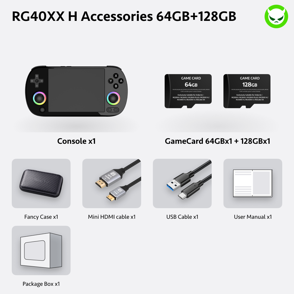 Anbernic RG40XX H Handheld Game Console 【35 Emulators & Over 20K Games Pre-installed】