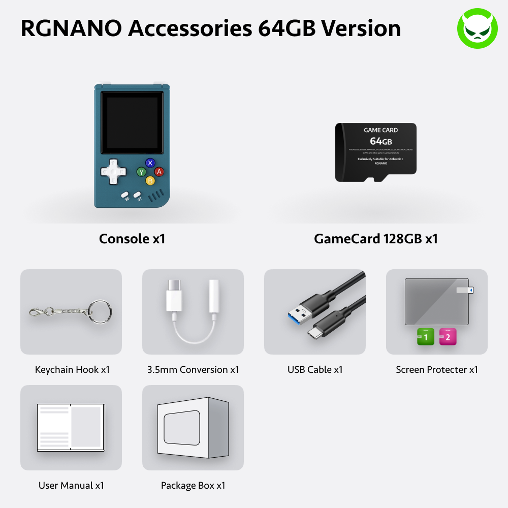 Anbernic RG Nano Handheld Game Console 【15 Emulators & Over 10K Games Pre-installed】