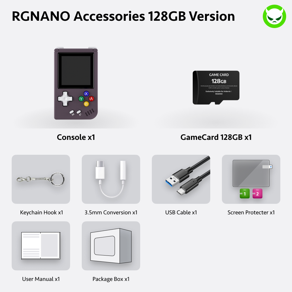 Anbernic RG Nano Handheld Game Console 【15 Emulators & Over 10K Games Pre-installed】