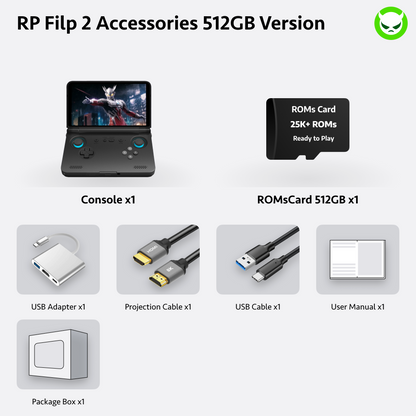 Retroid Pocket Flip 2 Handheld【Pre-configured】Retro Game Console SD865 (34 Emulators / 25K+ Games Pre-installed)