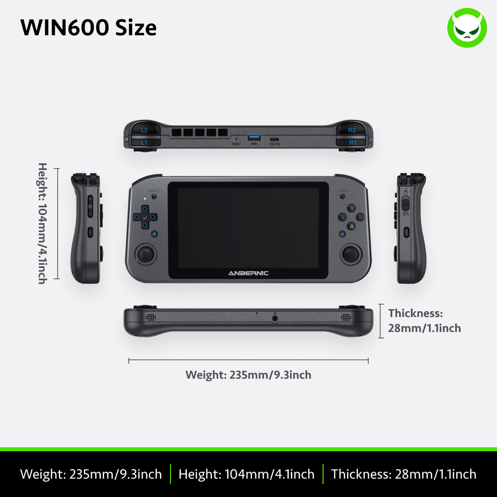 Anbernic  Win600 Handheld Game Console 【30 Emulators & Over 35K Games Pre-installed】