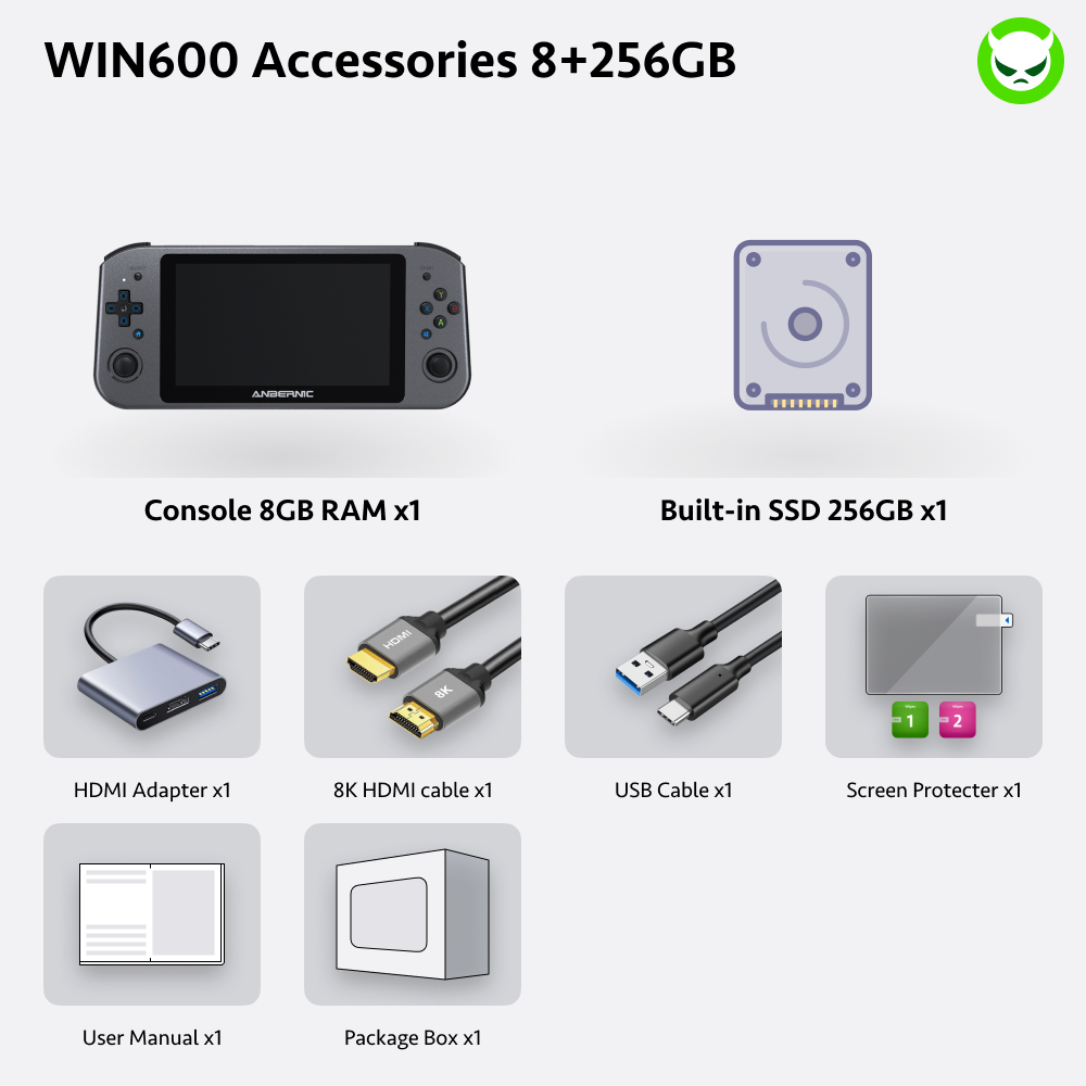 Anbernic  Win600 Handheld Game Console 【30 Emulators & Over 35K Games Pre-installed】