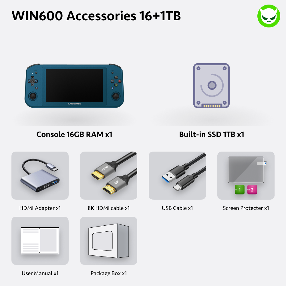 Anbernic  Win600 Handheld Game Console 【30 Emulators & Over 35K Games Pre-installed】