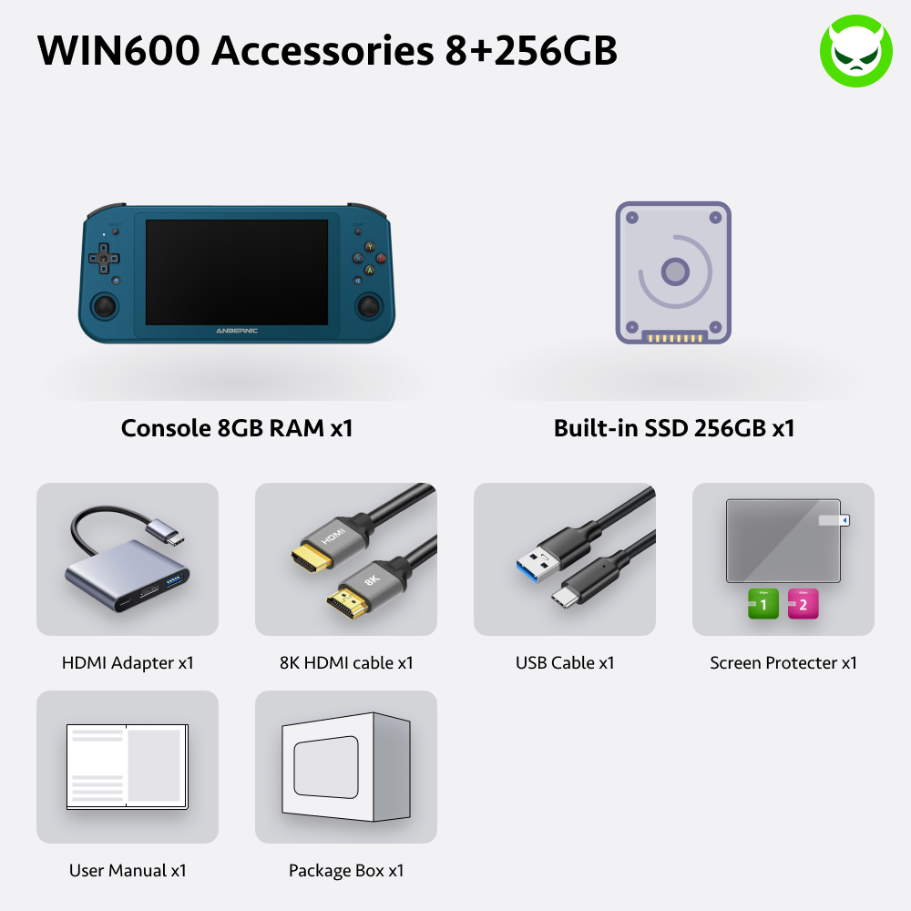 Anbernic  Win600 Handheld Game Console 【30 Emulators & Over 35K Games Pre-installed】