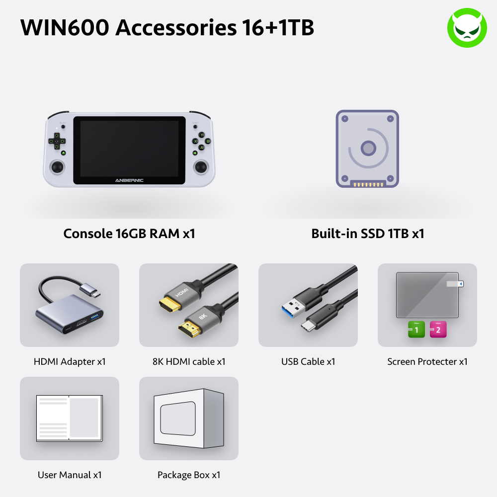 Anbernic  Win600 Handheld Game Console 【30 Emulators & Over 35K Games Pre-installed】