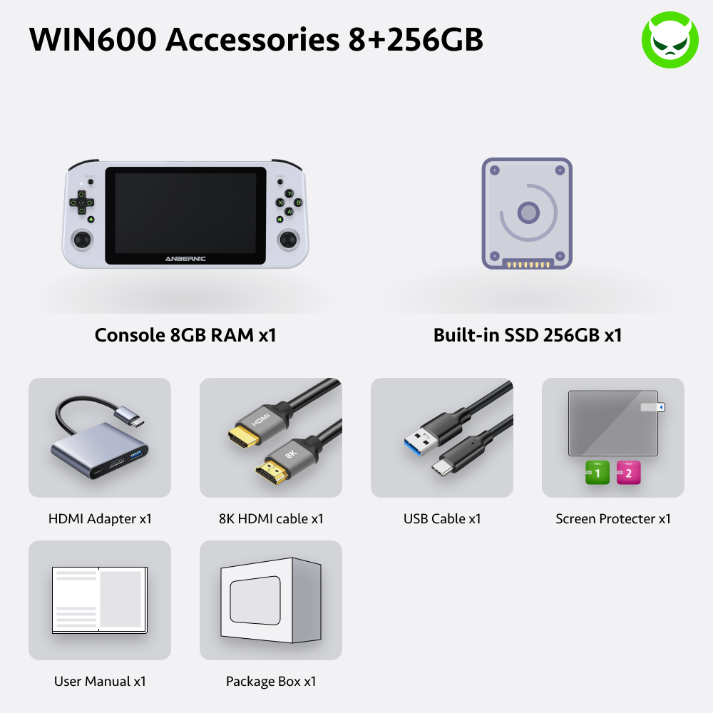 Anbernic  Win600 Handheld Game Console 【30 Emulators & Over 35K Games Pre-installed】