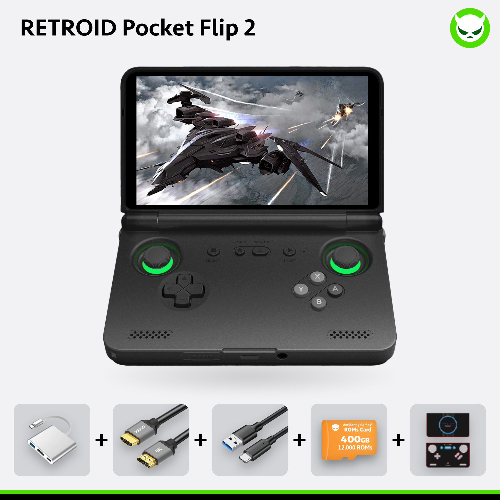 Retroid Pocket Flip 2 Handheld【Pre-configured】Retro Game Console
