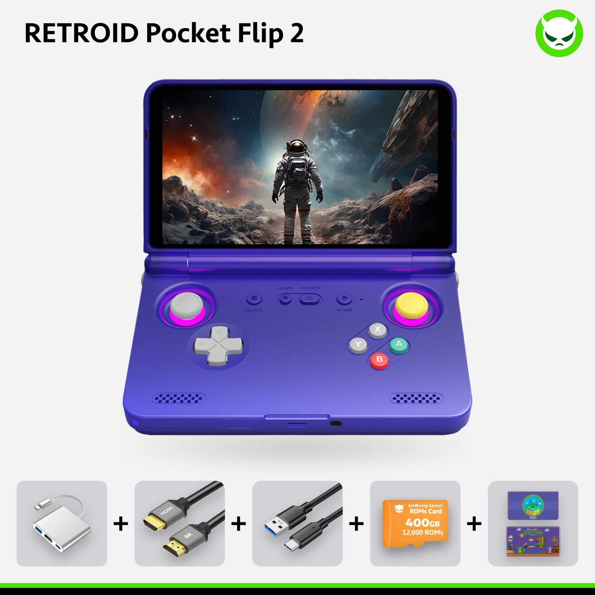 Retroid Pocket Flip 2 Handheld【Pre-configured】Retro Game Console