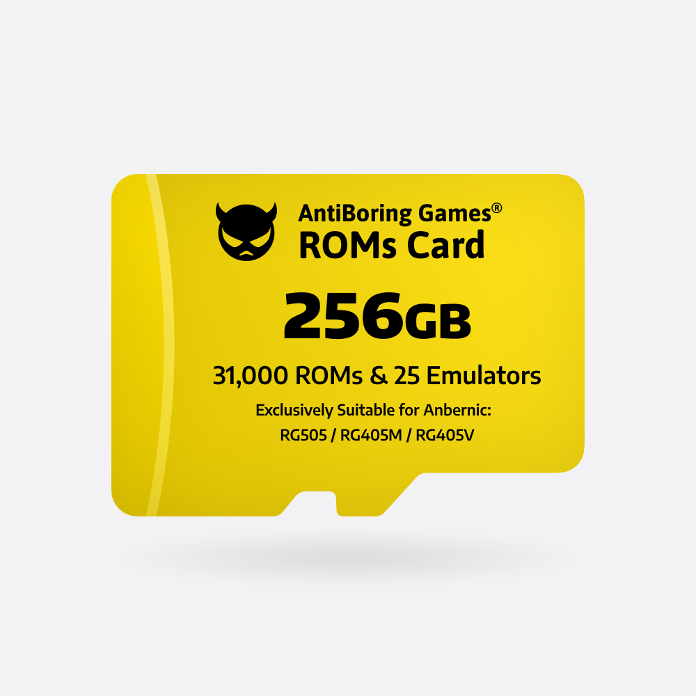 【Superb Games Cards】256GB Exclusively Compatible with: RG556/RG476H/RGCUBE/RG406H/RG406V/RG505/RG405V/RG405M/RG353V/RG353PS/RG353M/RG353VS 34000 Games & 30 Emulators Pre-installed