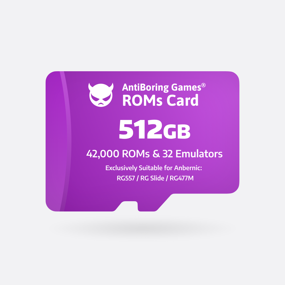 【Superb Games Cards】512GB Exclusively Compatible with: RG557/RGSlide/RG477M/RG556/RG476H/RGCube/RG406H/RG406V 42000 Games & 28 Emulators Pre-installed