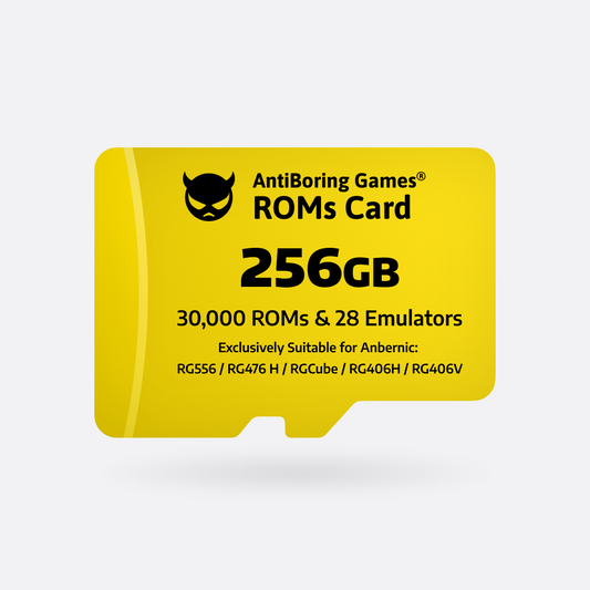 【Superb Games Cards】256GB Exclusively Compatible with: RG556/RG476H/RGCUBE/RG406H/RG406V/RG505/RG405V/RG405M/RG353V/RG353PS/RG353M/RG353VS 34000 Games & 30 Emulators Pre-installed