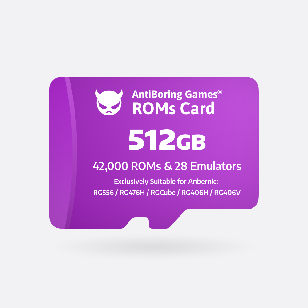 【Superb Games Cards】512GB Exclusively Compatible with: RG557/RGSlide/RG477M/RG556/RG476H/RGCube/RG406H/RG406V 42000 Games & 28 Emulators Pre-installed