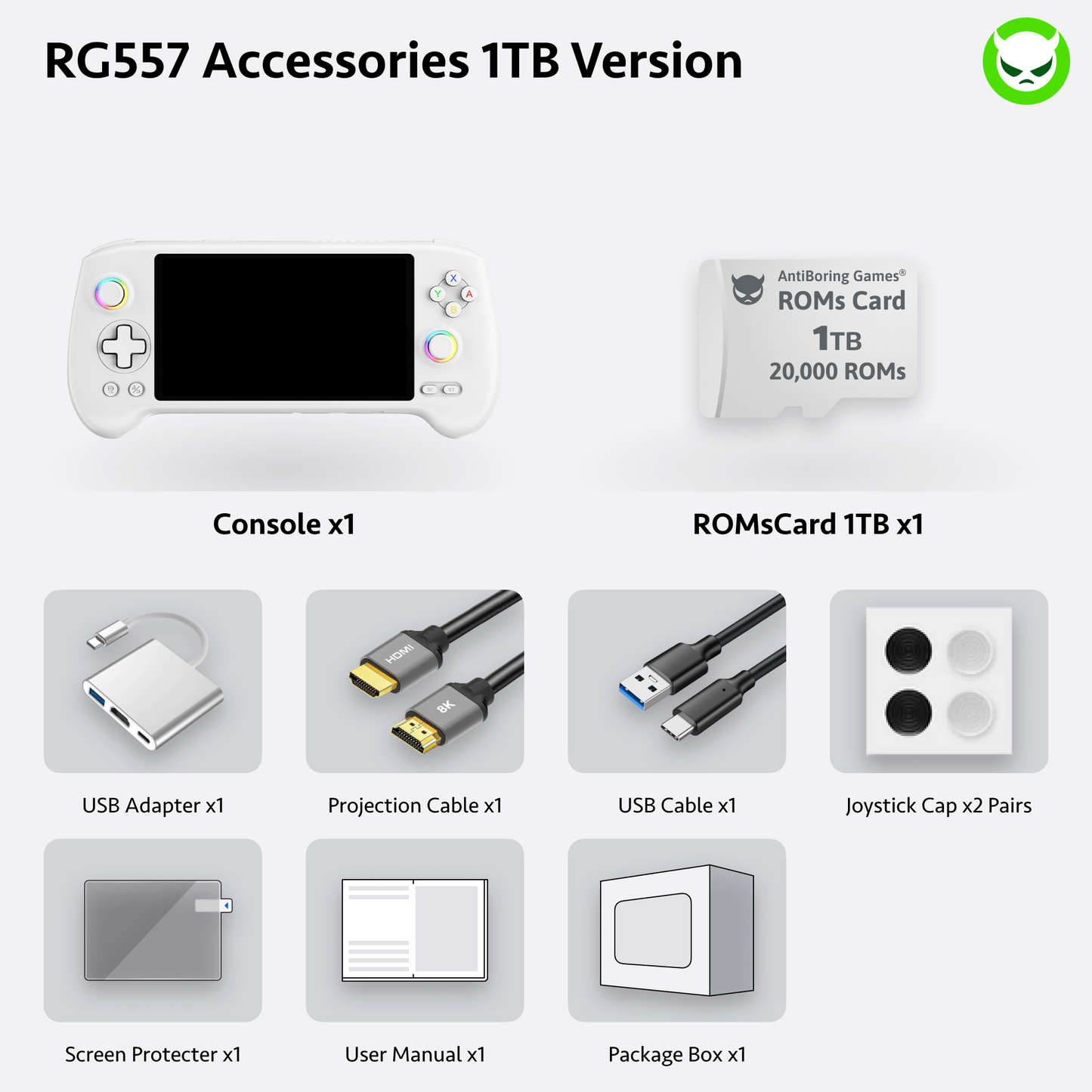Anbernic RG557 Handheld-Spielekonsole, spielbereit