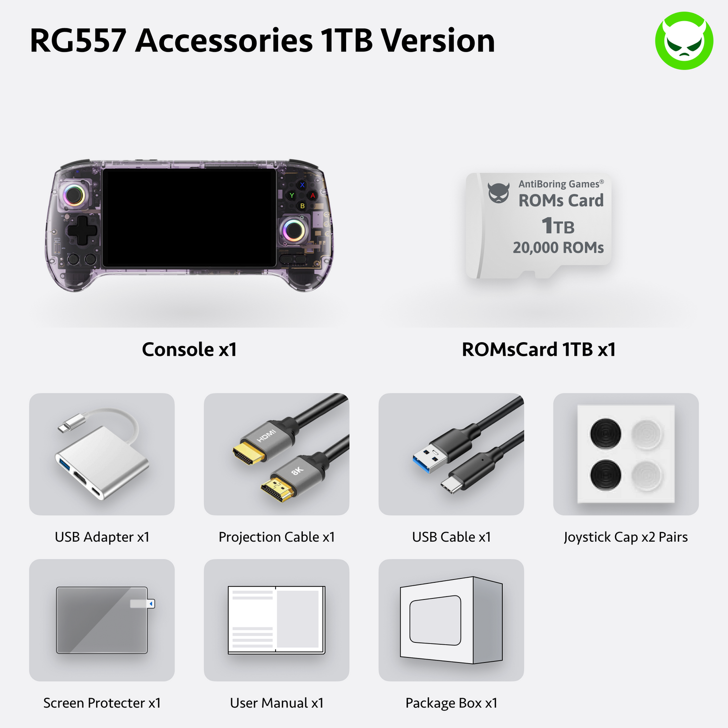 Anbernic RG557 Handheld-Spielekonsole, spielbereit